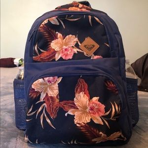 Roxy large size navy blue floral backpack